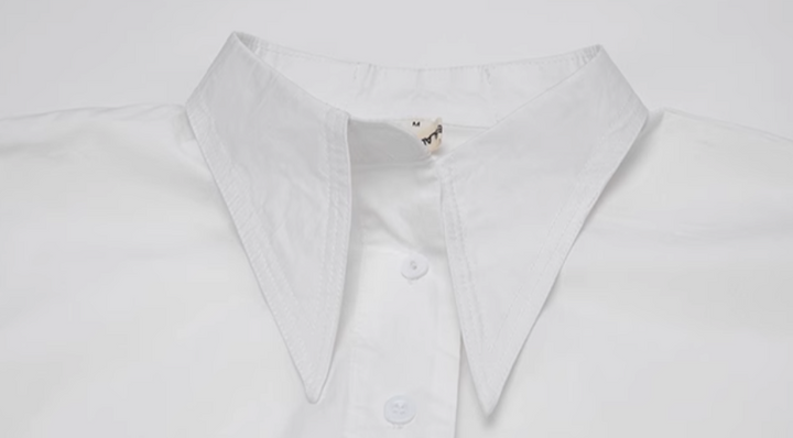 asymmetrical half-sleeve shirt with layered front - Elvisa