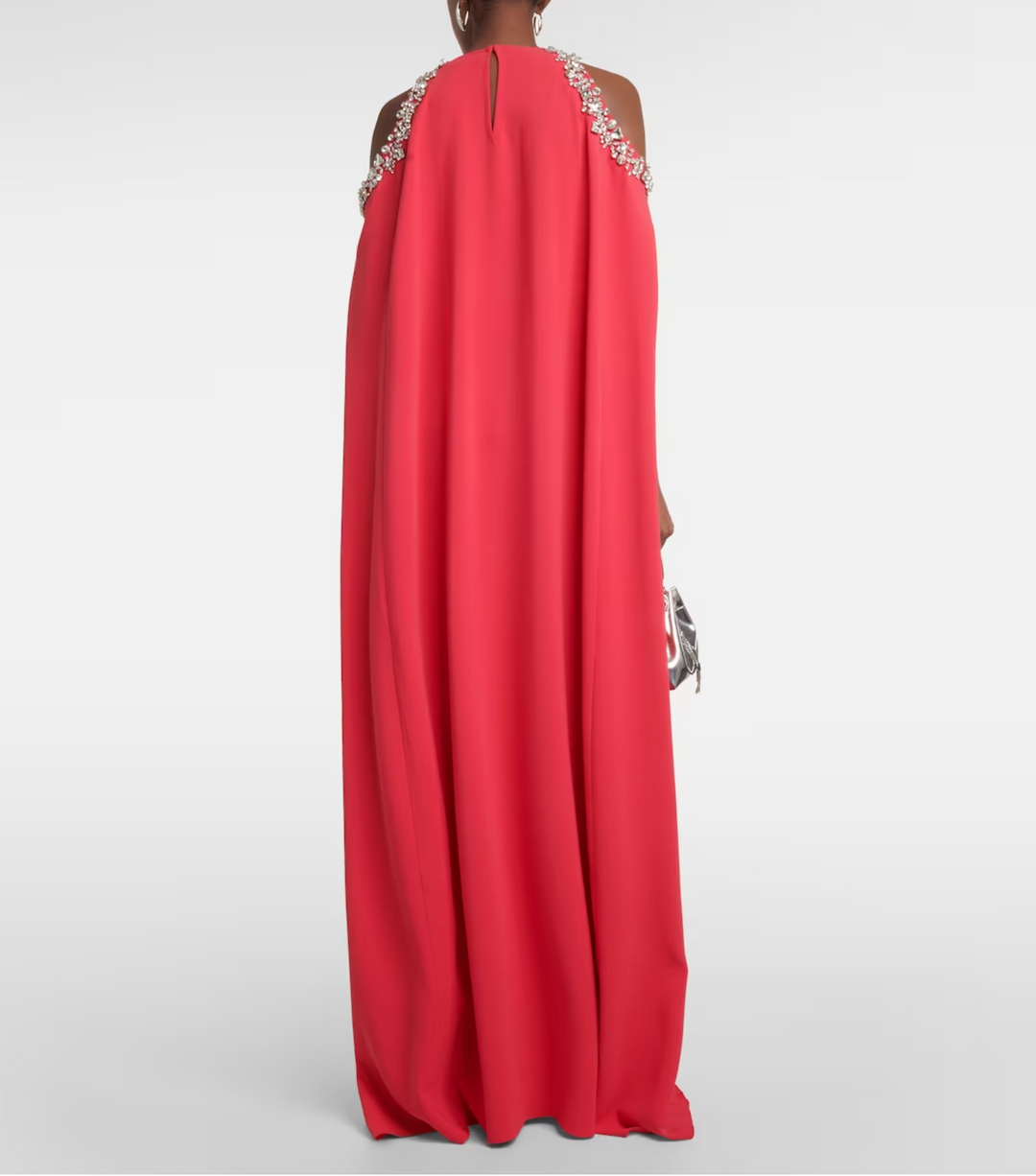 embellished cold-shoulder cape gown – Joriey-1