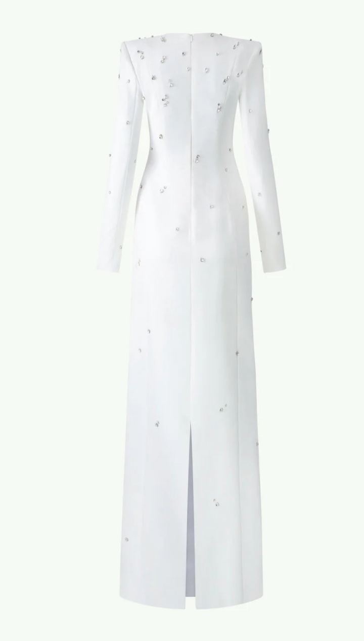 embellished long-sleeve column gown – Lormen