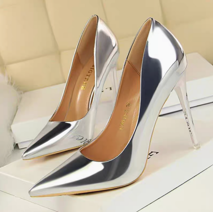 0DD-Metalic patent High Heel Stiletto