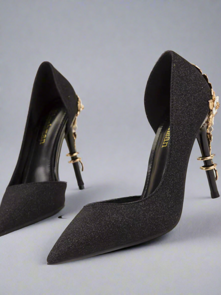 ODD-Classic Stiletto Shoe with Rhinestone Heel