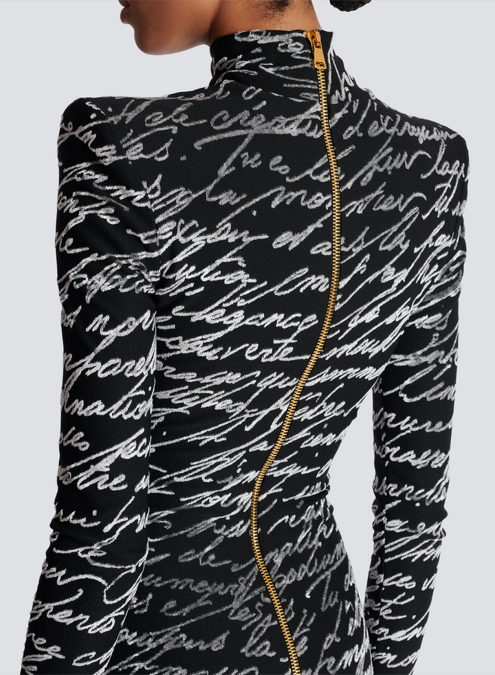 printed bodycon gown with high neck – JOLIAS