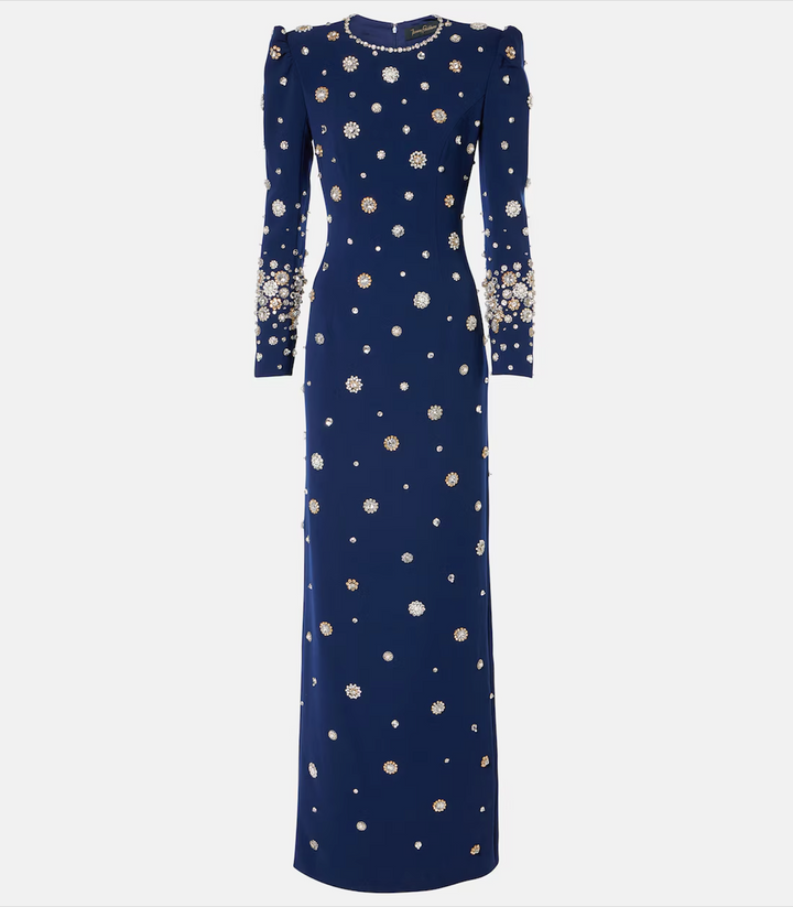 embellished long-sleeve gown with crystal accents – Joreen