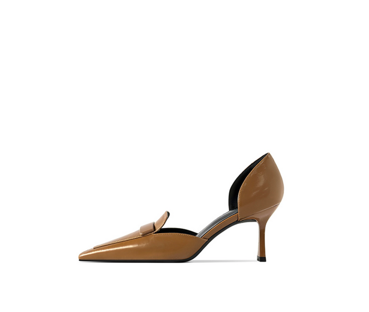 Pointed-Toe Patent Leather Loafer Pumps – SIENNA