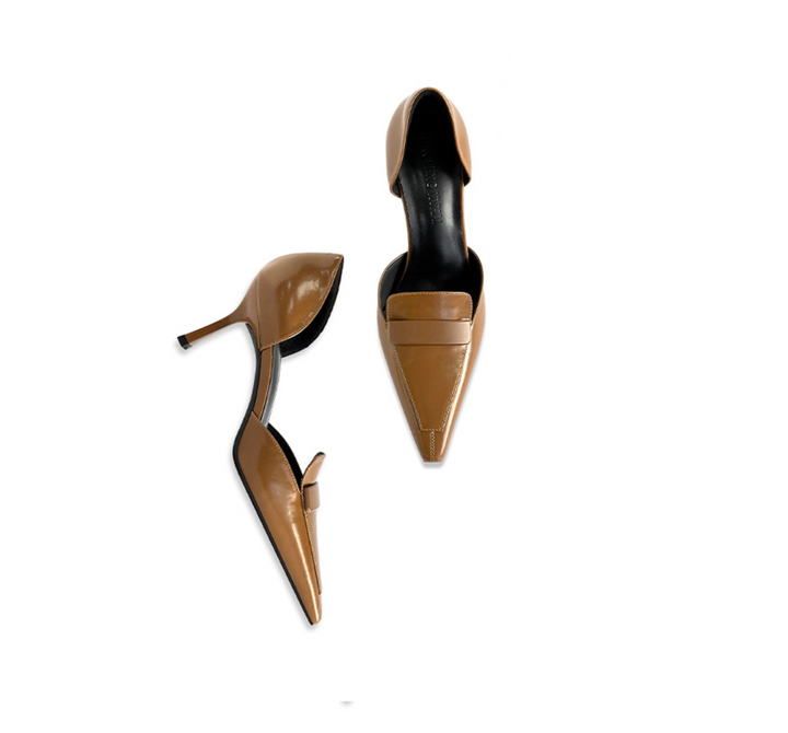Pointed-Toe Patent Leather Loafer Pumps – SIENNA