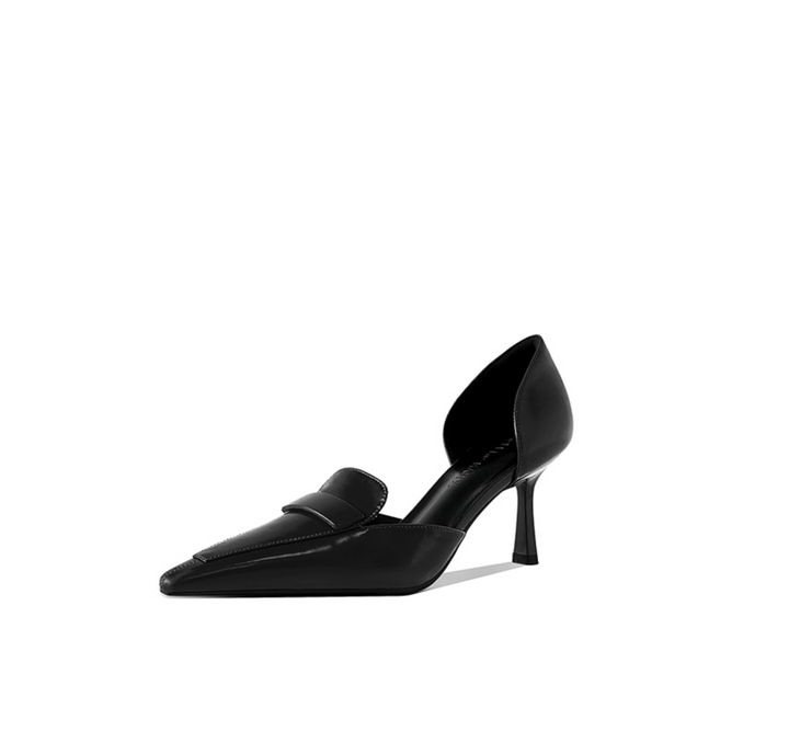 Pointed-Toe Patent Leather Loafer Pumps – SIENNA