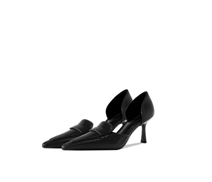 Pointed-Toe Patent Leather Loafer Pumps – SIENNA