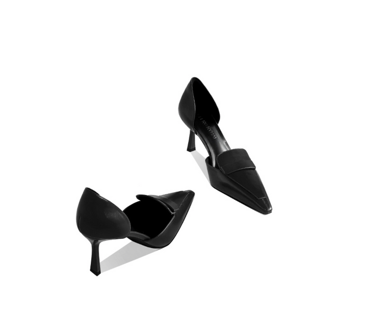 Pointed-Toe Patent Leather Loafer Pumps – SIENNA