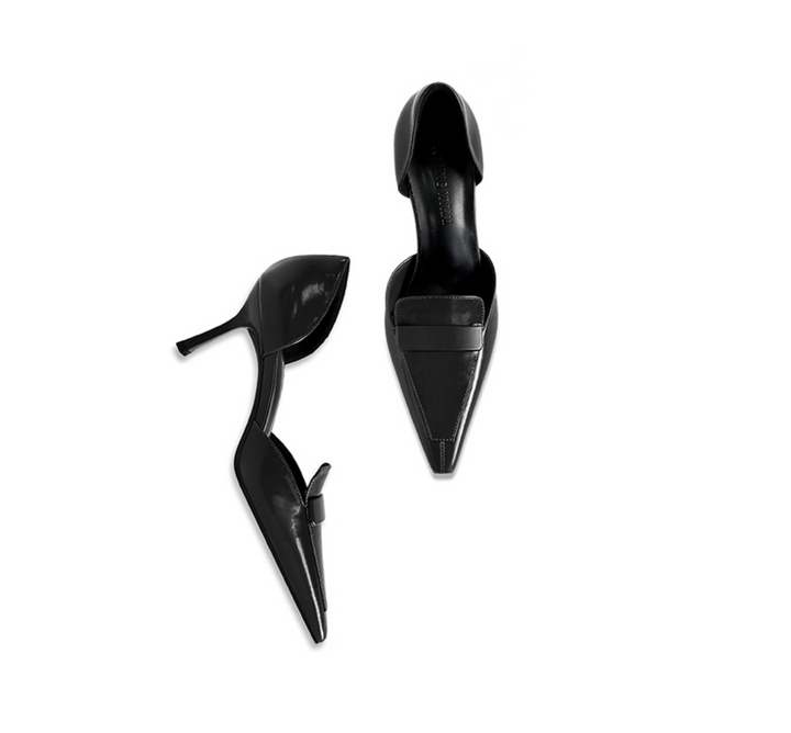 Pointed-Toe Patent Leather Loafer Pumps – SIENNA