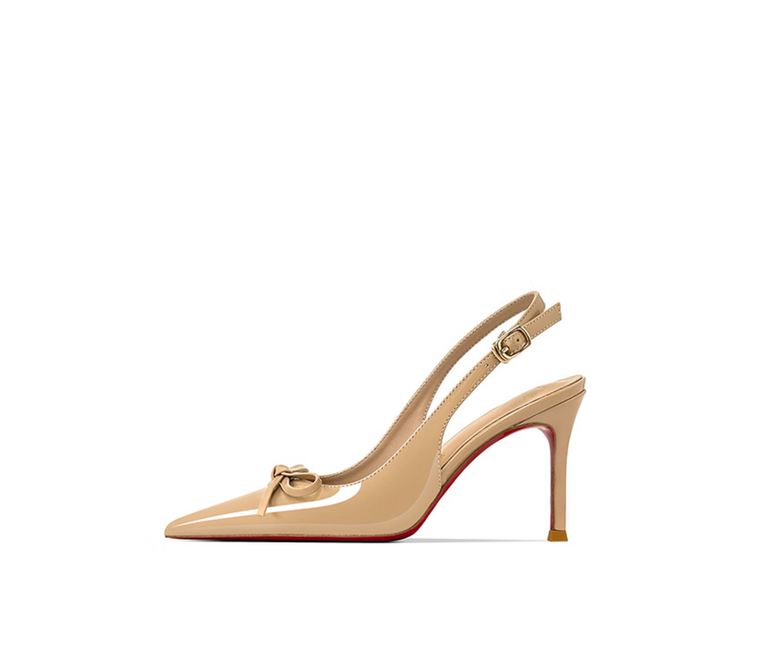 Patent Leather Bow Slingback Pumps – RUBY