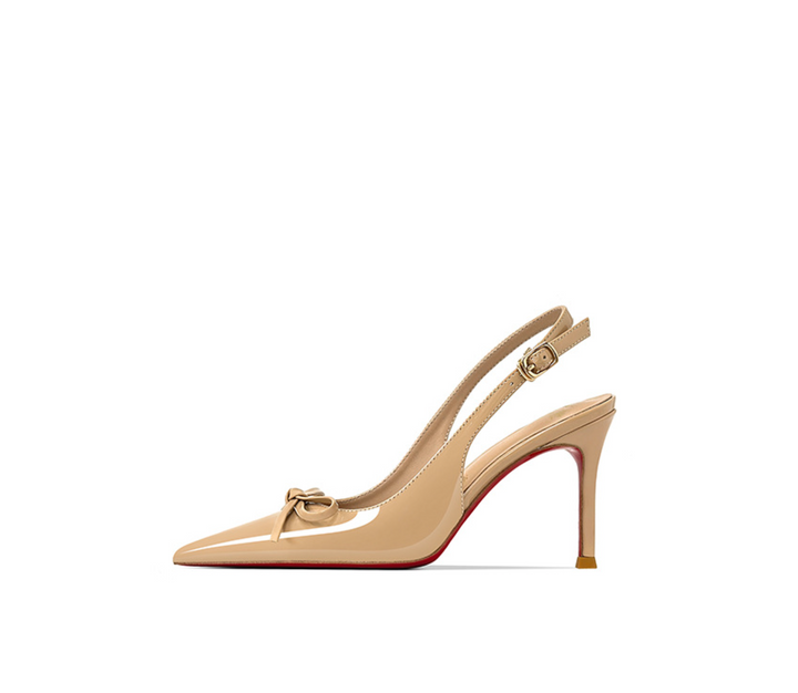 Patent Leather Bow Slingback Pumps – RUBY