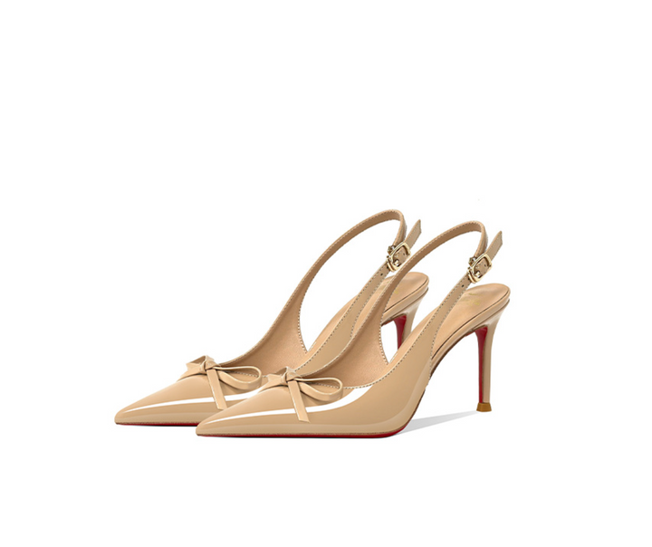 Patent Leather Bow Slingback Pumps – RUBY