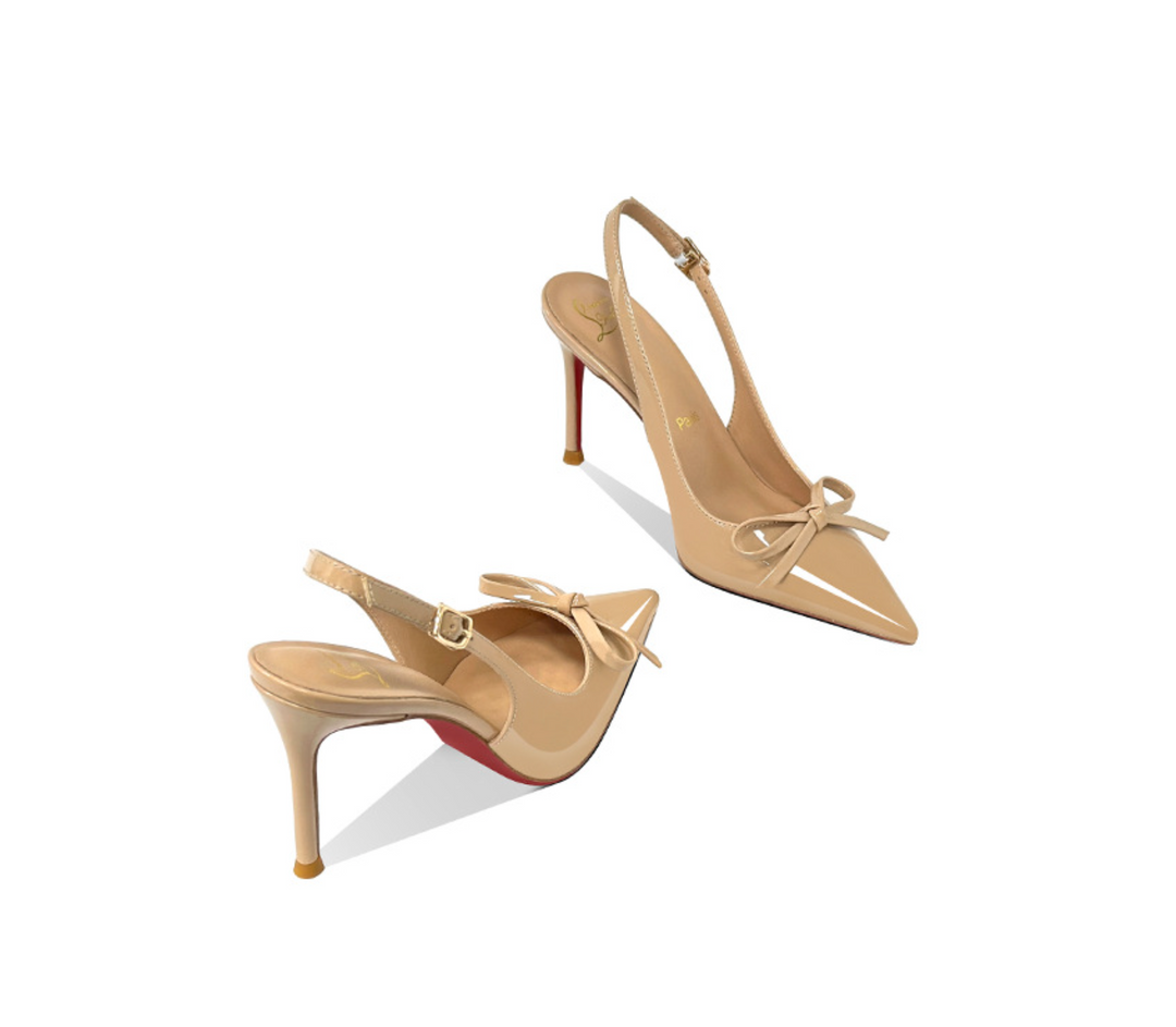 Patent Leather Bow Slingback Pumps – RUBY