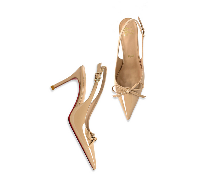 Patent Leather Bow Slingback Pumps – RUBY