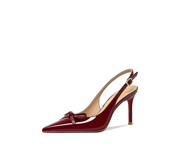 Patent Leather Bow Slingback Pumps – RUBY