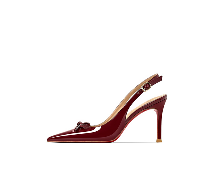 Patent Leather Bow Slingback Pumps – RUBY