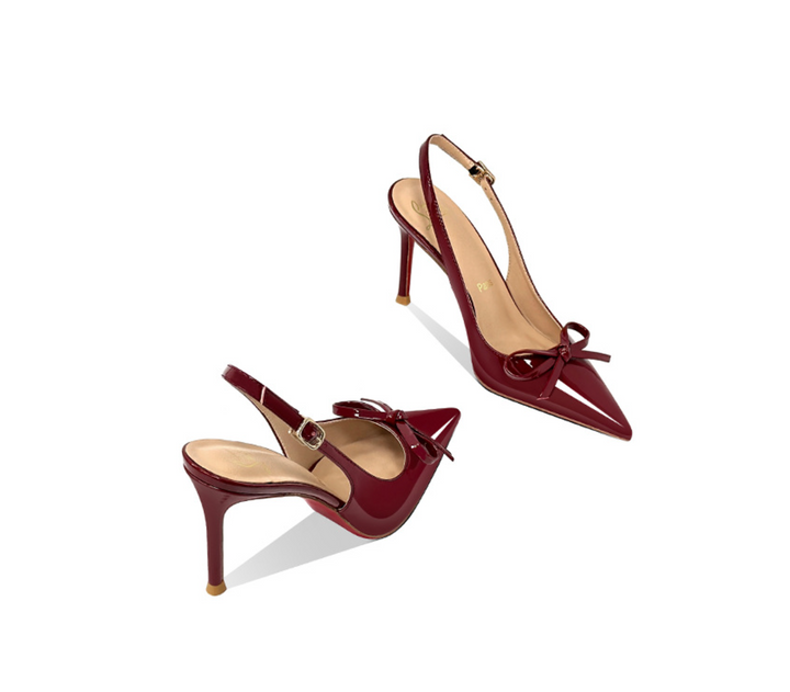 Patent Leather Bow Slingback Pumps – RUBY