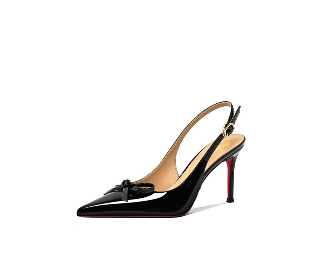 Patent Leather Bow Slingback Pumps – RUBY