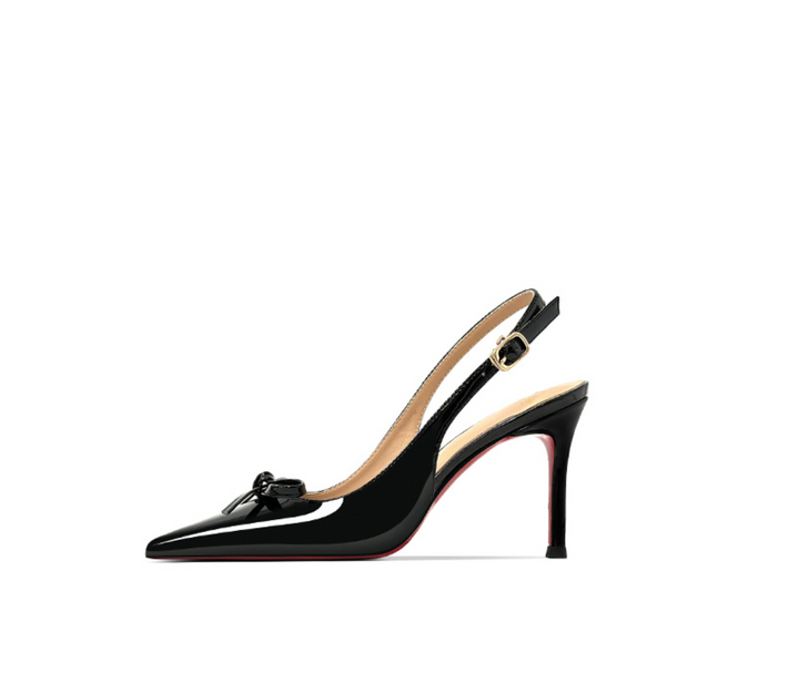 Patent Leather Bow Slingback Pumps – RUBY