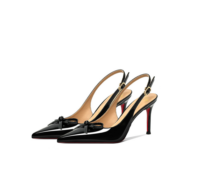 Patent Leather Bow Slingback Pumps – RUBY