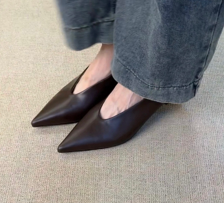 pointed patent slingback heels - LQNA