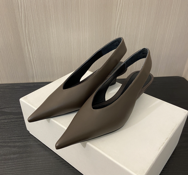 pointed patent slingback heels - LQNA