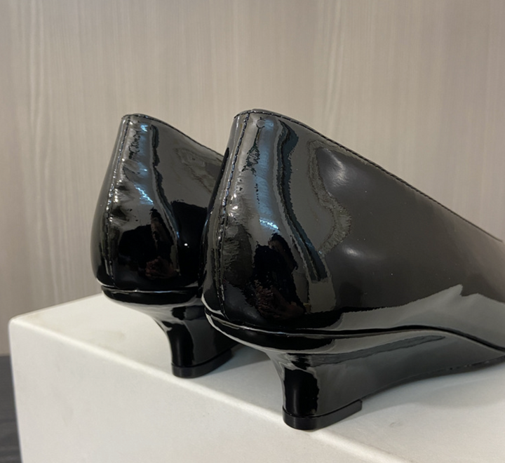 pointed patent slingback heels - LQNA