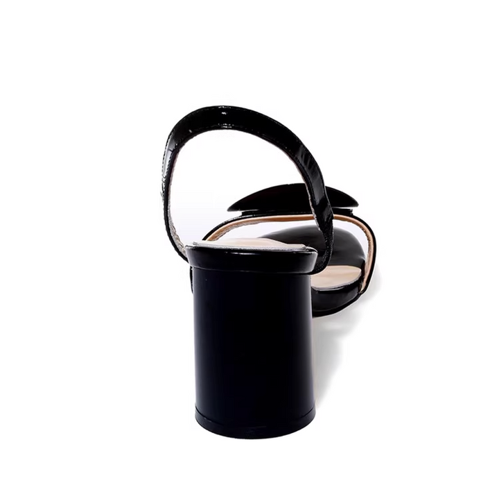 صندل جلدي هندسي غير متطابق بأصابع مربعة ودائرية - مودولا