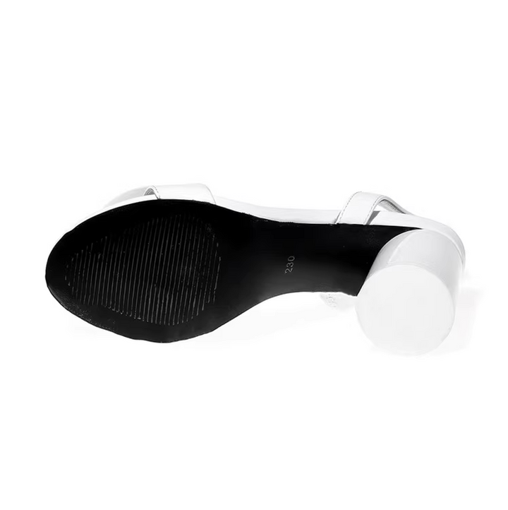 صندل جلدي هندسي غير متطابق بأصابع مربعة ودائرية - مودولا