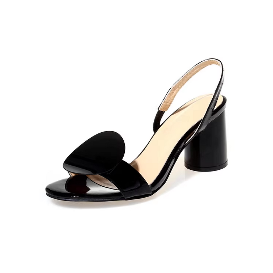 صندل جلدي هندسي غير متطابق بأصابع مربعة ودائرية - مودولا