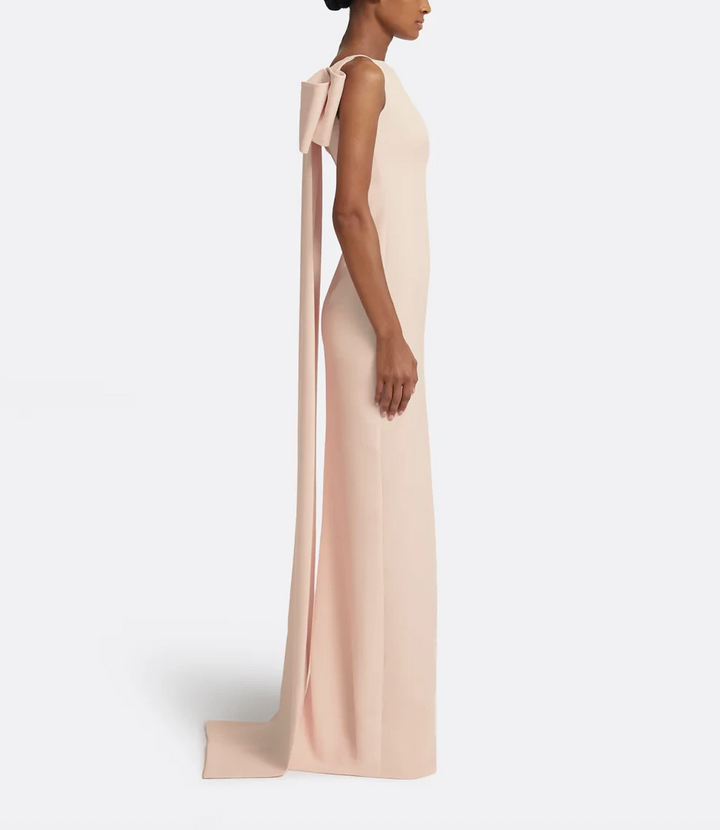 sleeveless column gown with bateau neckline – NUDELLA