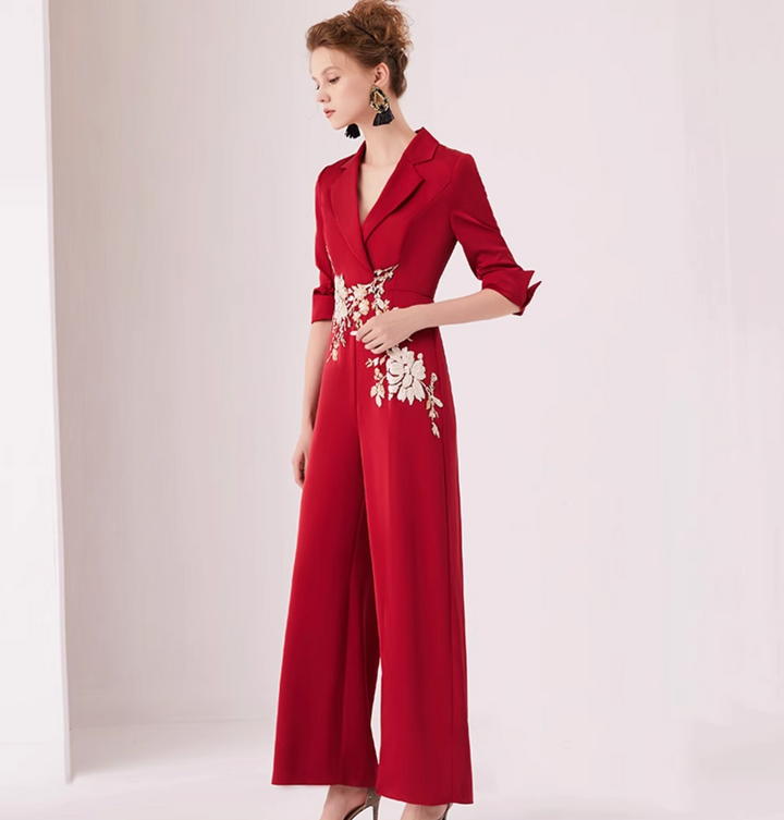 maßgeschneiderter Schlaganzug mit Satin-Puffärmeln – VALENCIA 