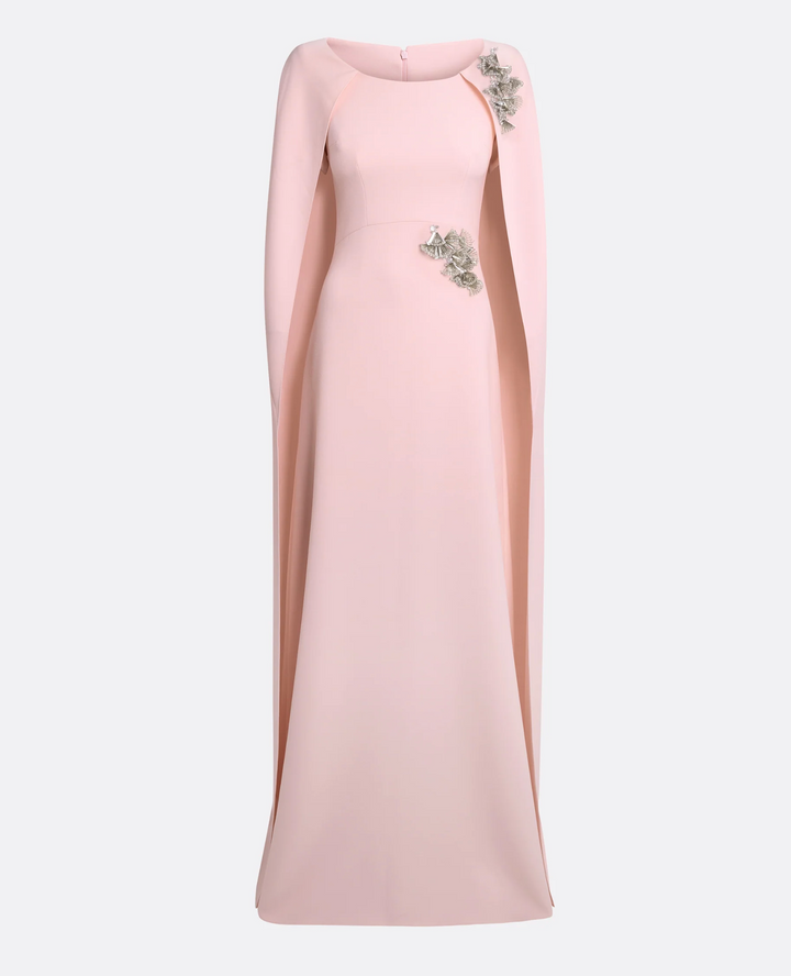 فستان بأكمام كاب وتطريز زهري – أميرة