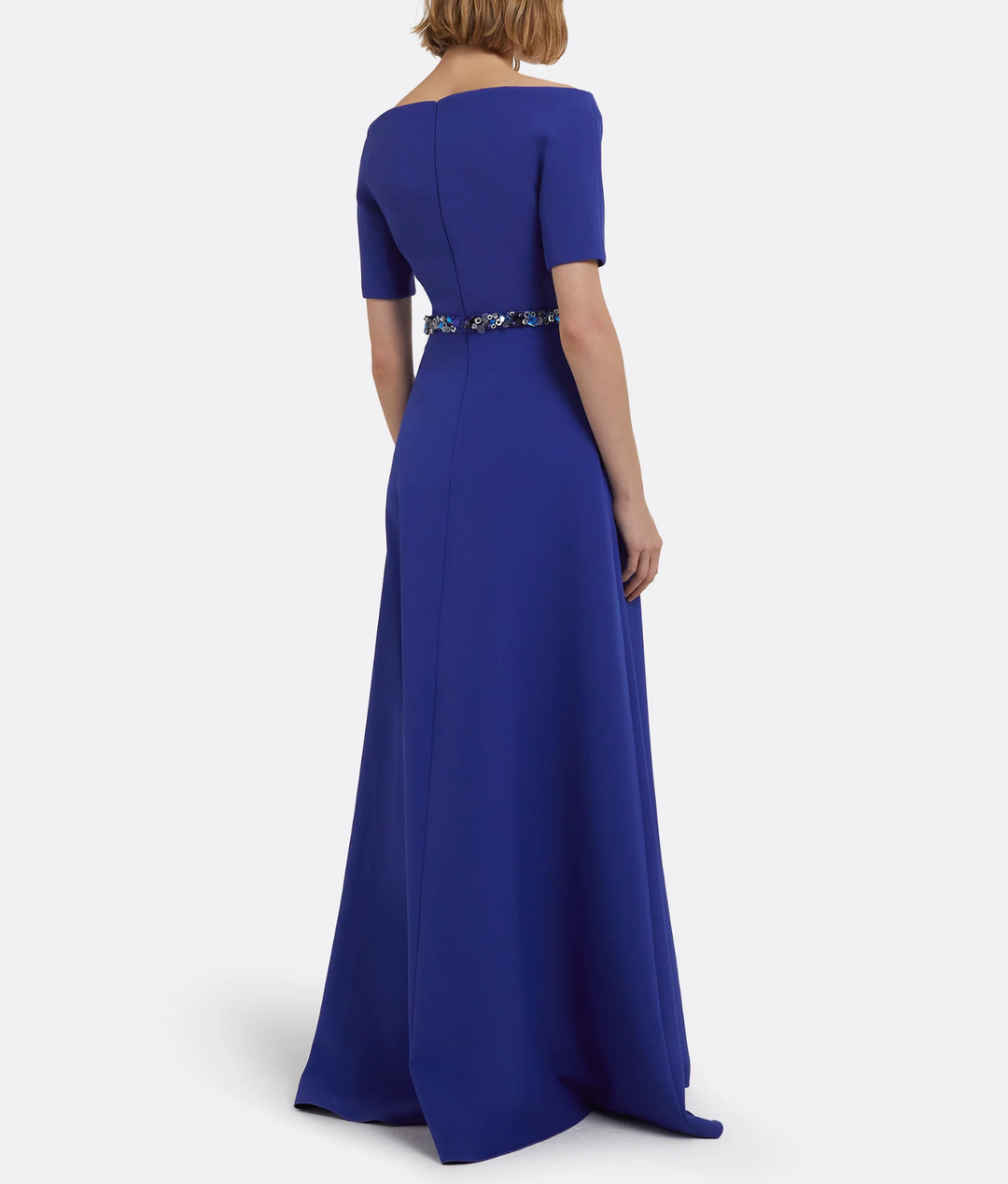 off-shoulder A-line gown with jeweled waist – AZIRA