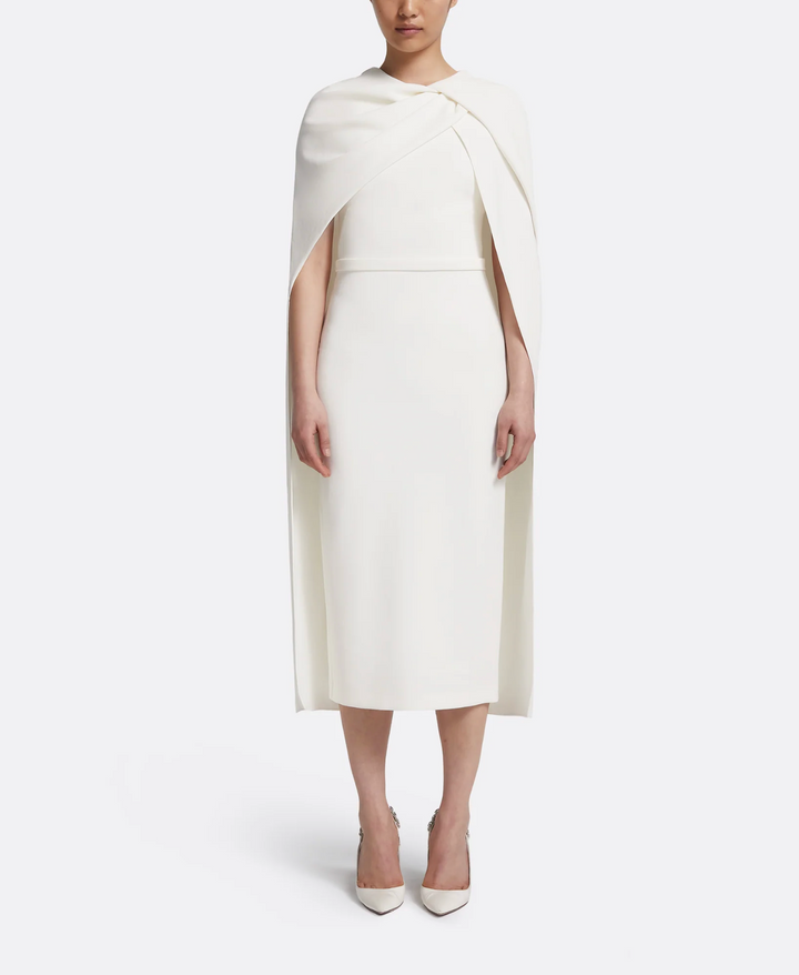 sleeveless column dress with maxi cape – LUNA