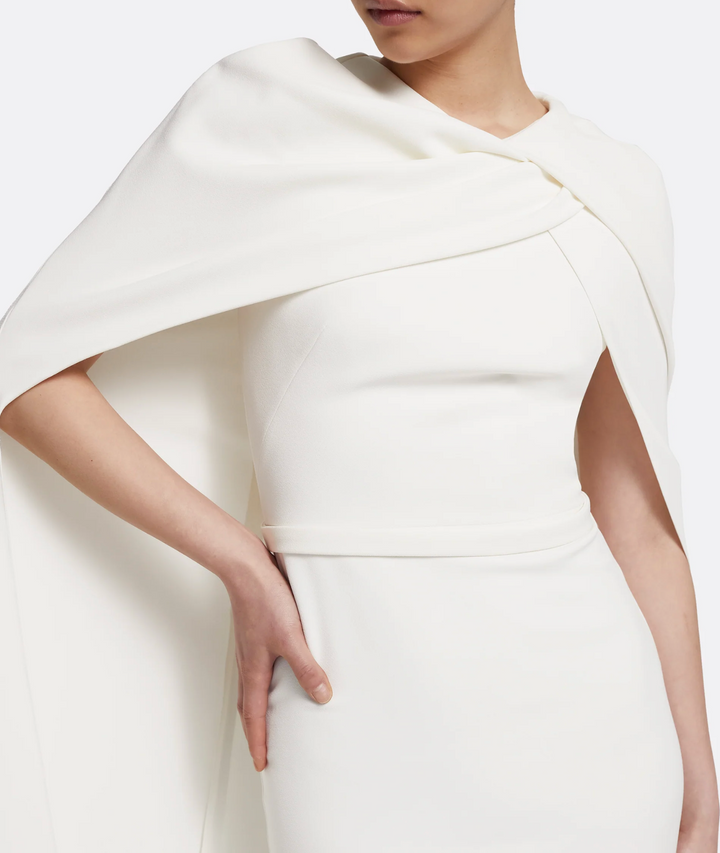 sleeveless column dress with maxi cape – LUNA