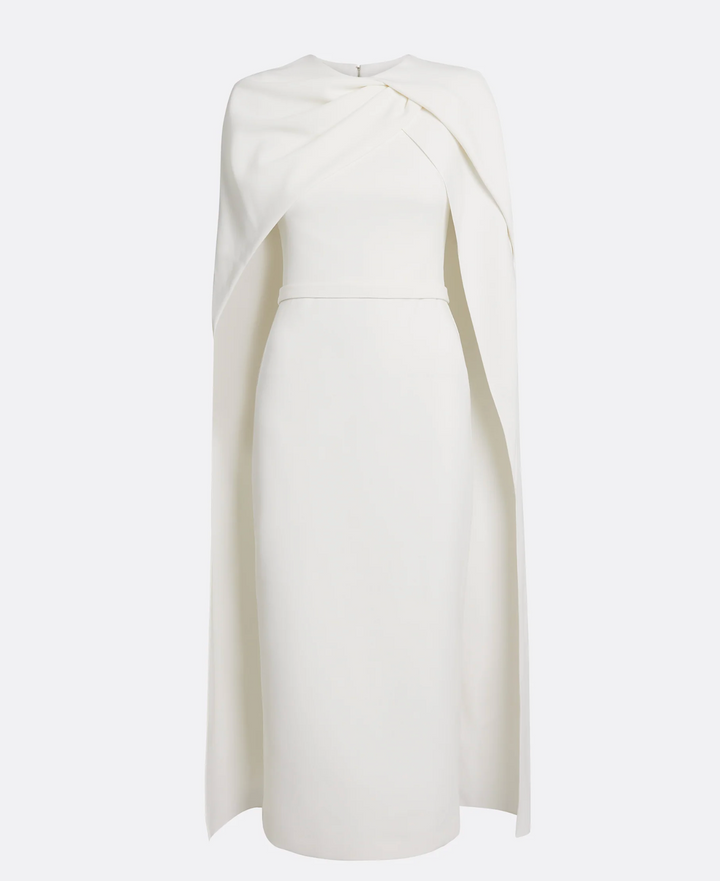 sleeveless column dress with maxi cape – LUNA