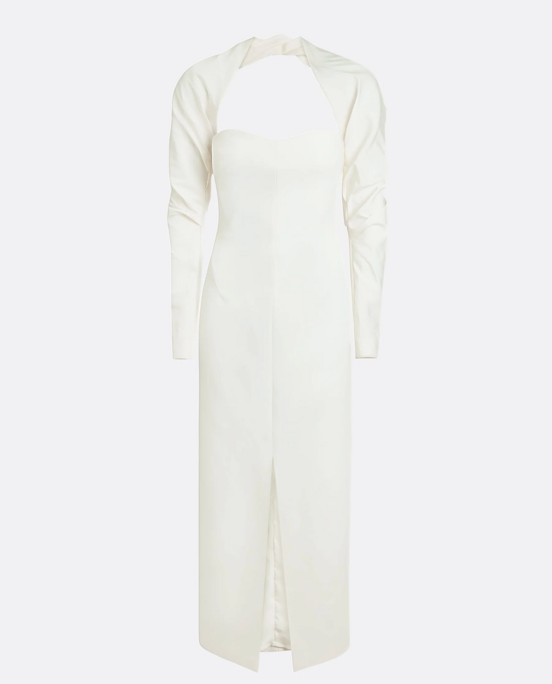 فستان عمودي بدون حمالات بأكمام بوليرو – بيرل