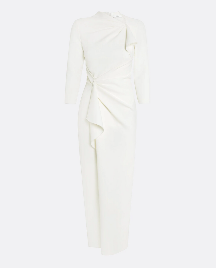 long-sleeve gown with sculpted drape – FONIIE