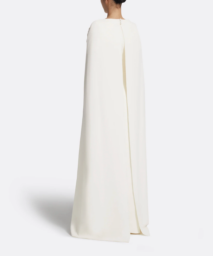 cape gown with embellished floral appliqué – SERIIEY