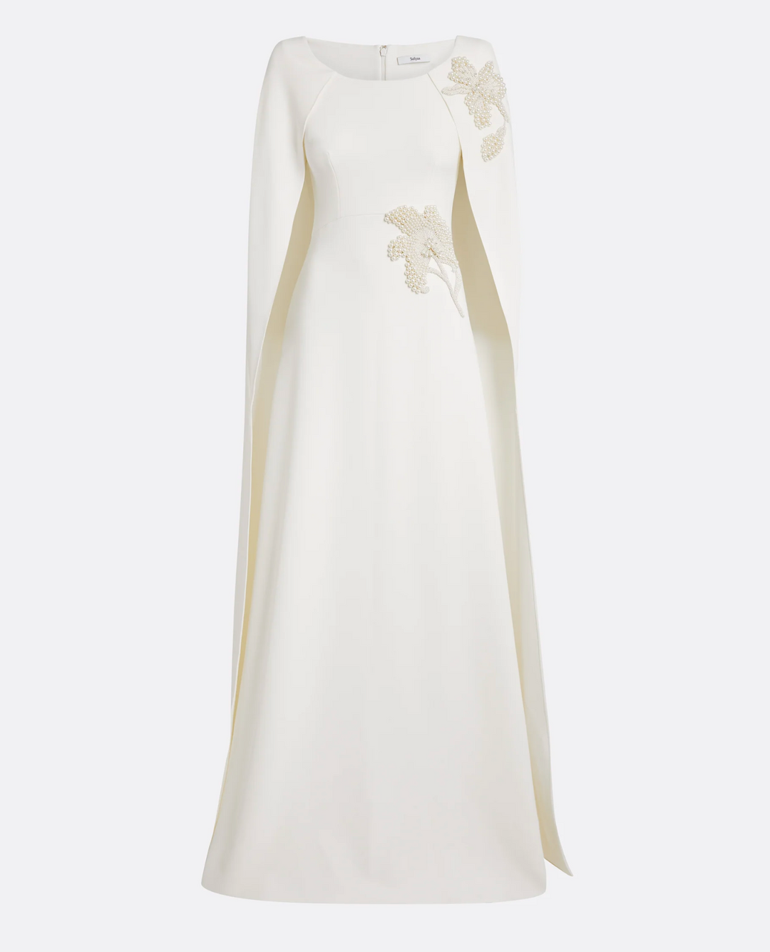 cape gown with embellished floral appliqué – SERIIEY