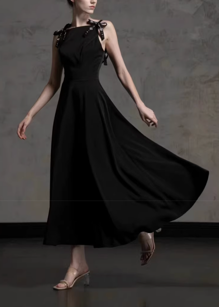 Plissiertes Oberteil mit ausgestellten Ärmeln und Maxirock-Set mit Taillengürtel – Rosiny 