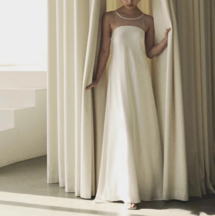 Plissiertes Oberteil mit ausgestellten Ärmeln und Maxirock-Set mit Taillengürtel – Rosiny 