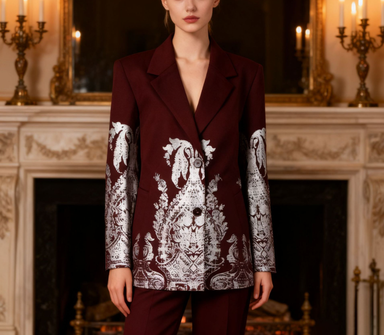 tailored blazer with baroque jacquard detailing – RAVENNA