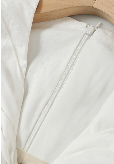 Puff-sleeve mini dress with twisted front cut-out – IVORYA