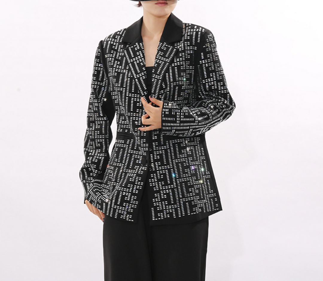 Crystal-Studded Tailored Blazer – NOVA