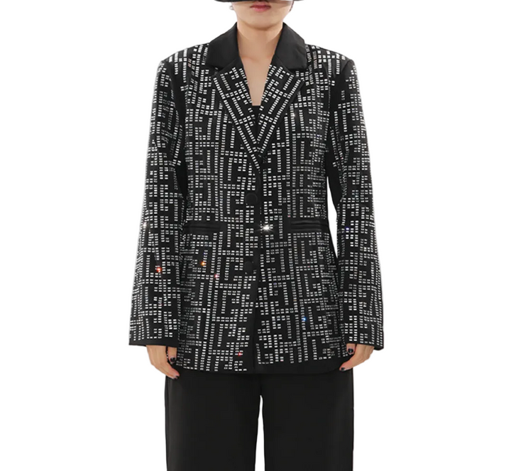 Crystal-Studded Tailored Blazer – NOVA