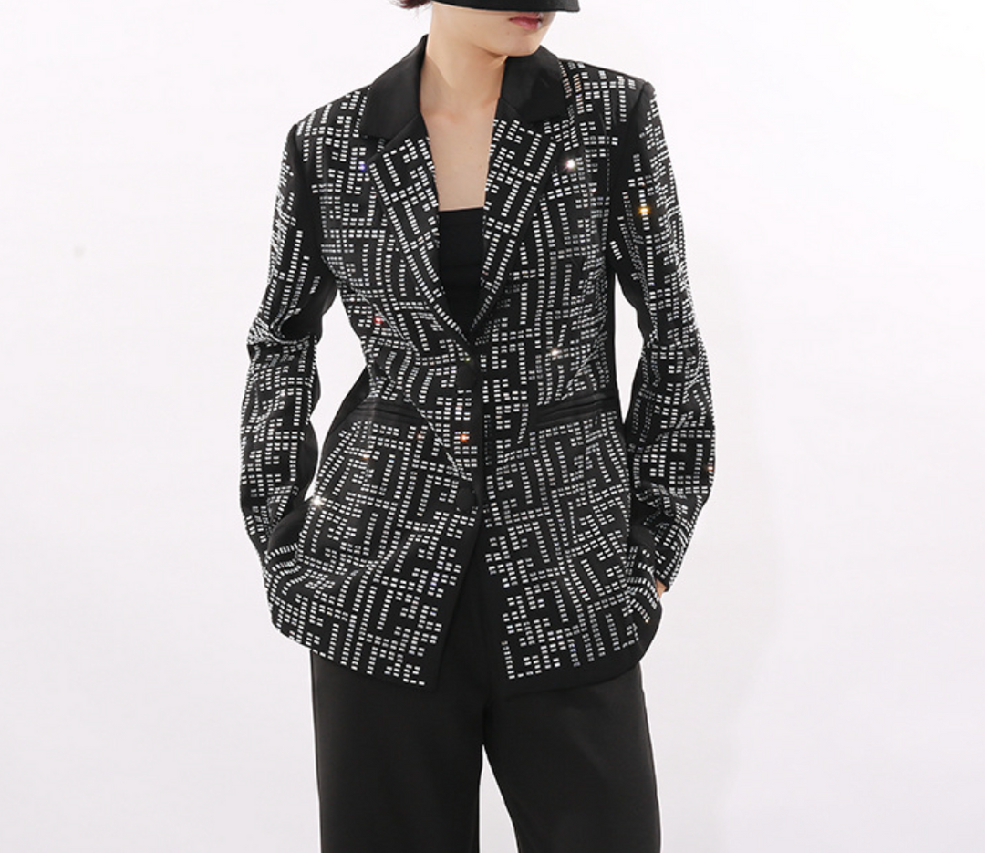 Crystal-Studded Tailored Blazer – NOVA