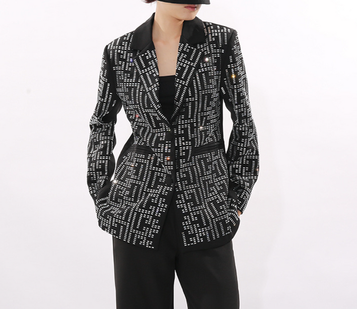 Crystal-Studded Tailored Blazer – NOVA