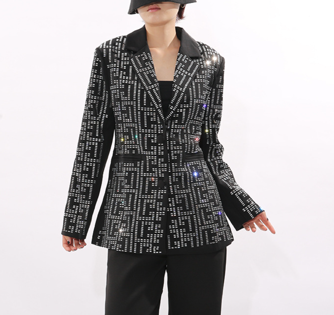 Crystal-Studded Tailored Blazer – NOVA